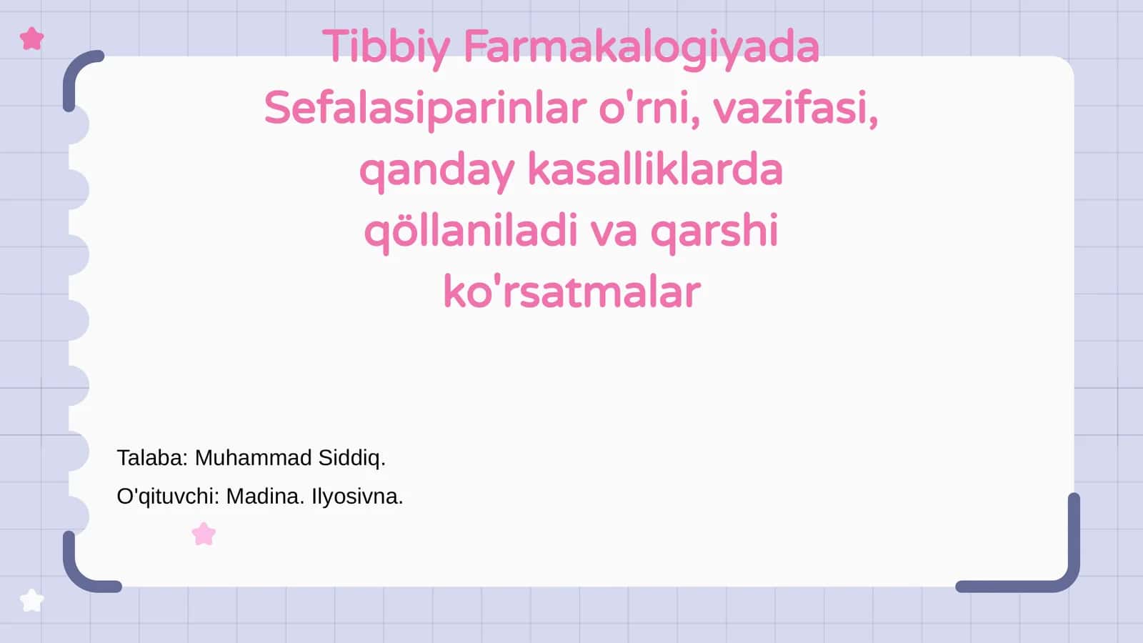 Tibbiy Farmakalogiyada Sefalasiparinlar