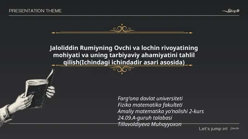 Jaloliddin Rumiyning Ovchi va lochin rivoyati