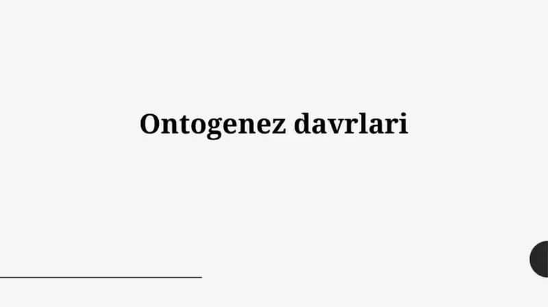 Ontogenezdavrlari