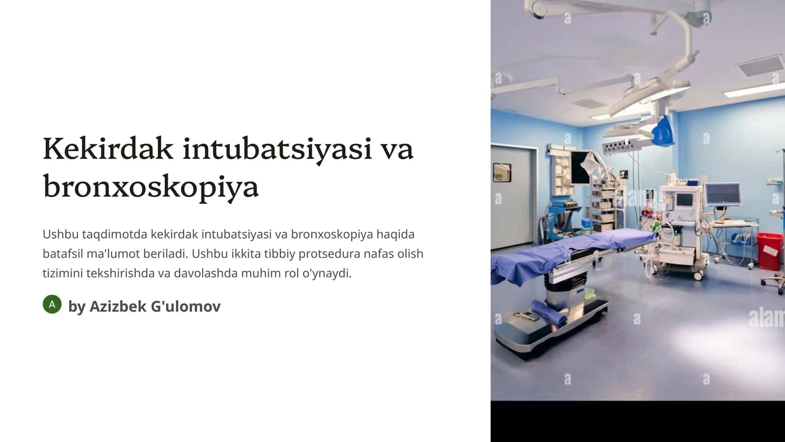 Kekirdak intubatsiyasi va bronxoskopiya
