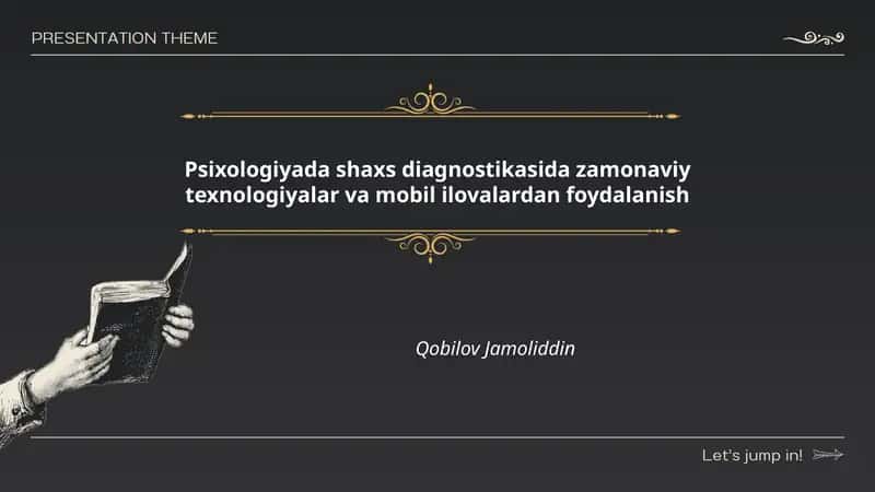 Psixologiyada shaxs diagnostikasida zamonaviy texnologiyalar va mobil ilovalardan foydalanish