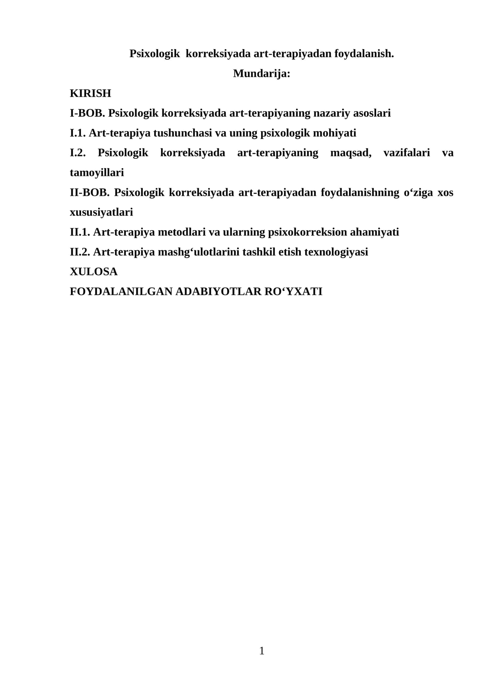Psixologik korreksiyada art-terapiyadan foydalanish