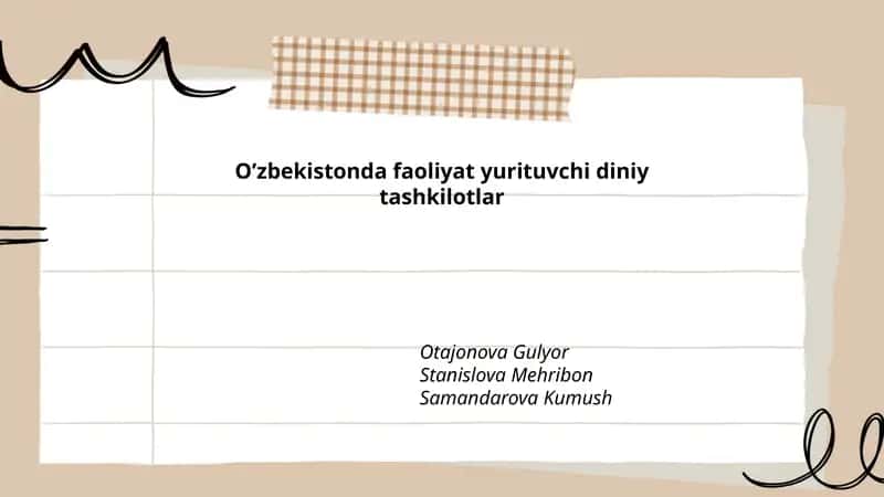 Oʼzbekistonda faoliyat yurituvchi diniy tashkilotlar