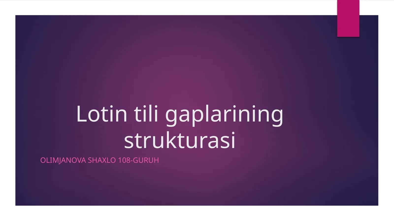 Lotin tili gaplarining strukturasi
