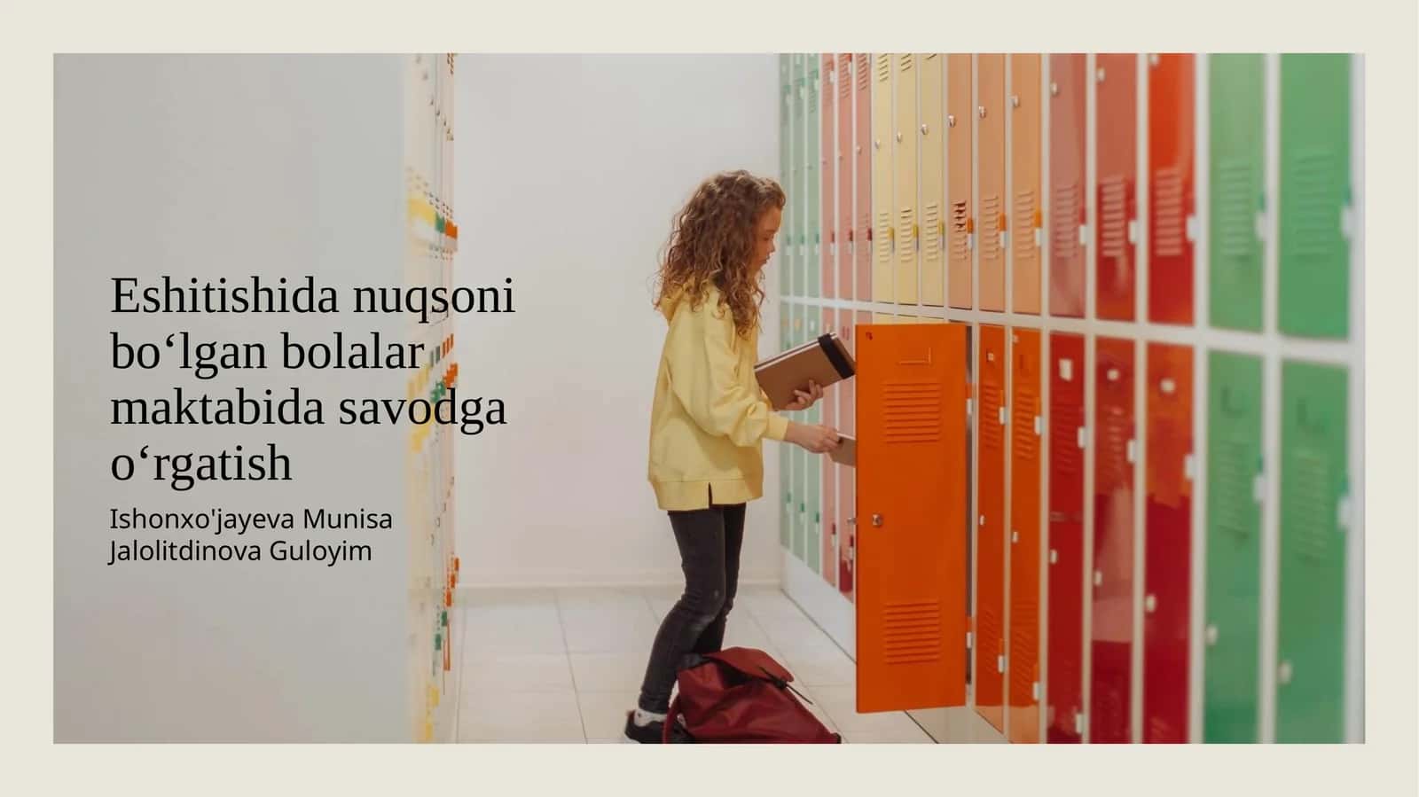Eshitishida nuqsoni bo‘lgan bolalar maktabida savodga o‘rgatish