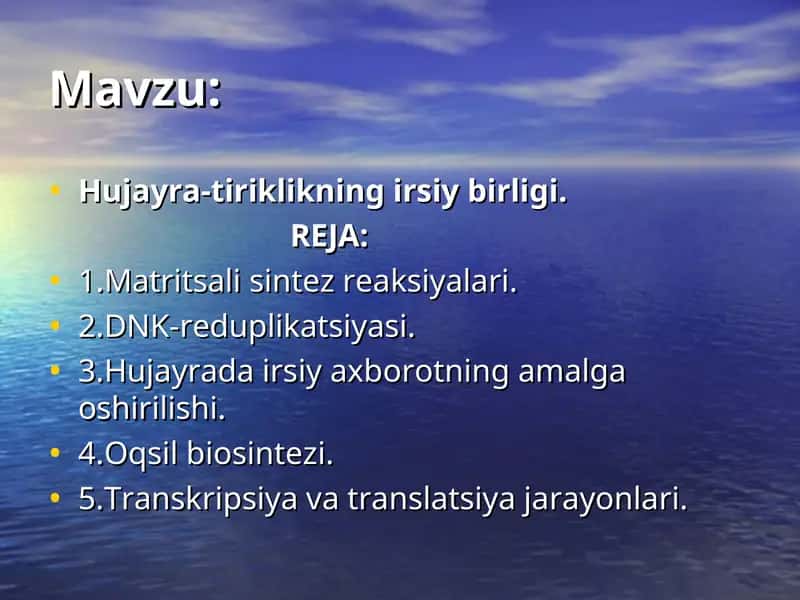 Hujayra-tiriklikning irsiy birligi