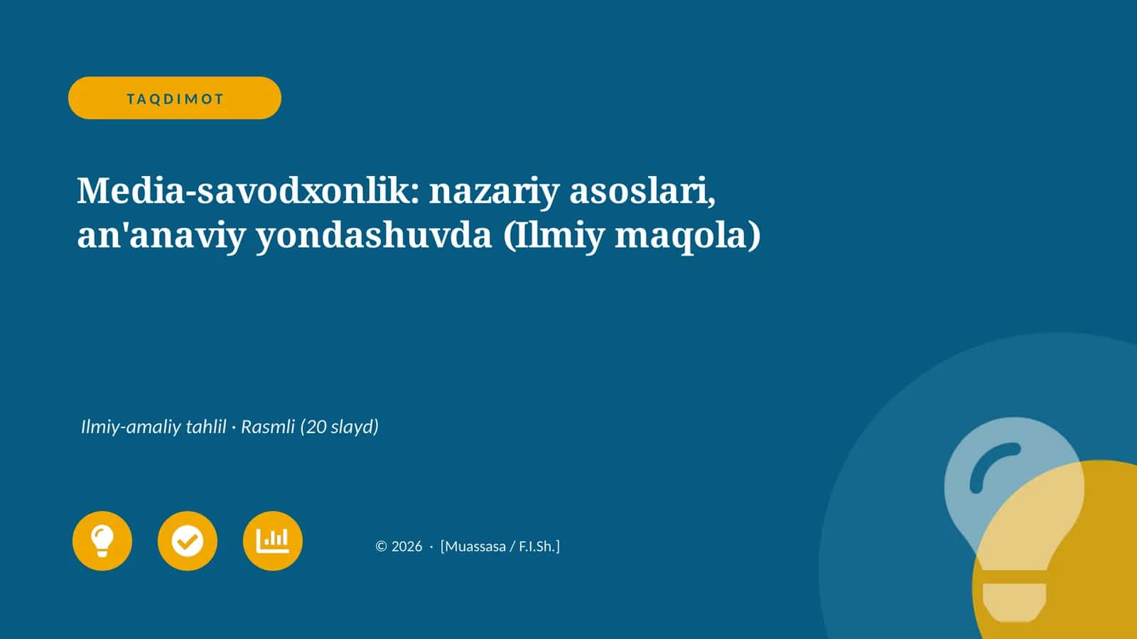 Media-savodxonlik: nazariy asoslari, an'anaviy yondashuvda (Ilmiy maqola)