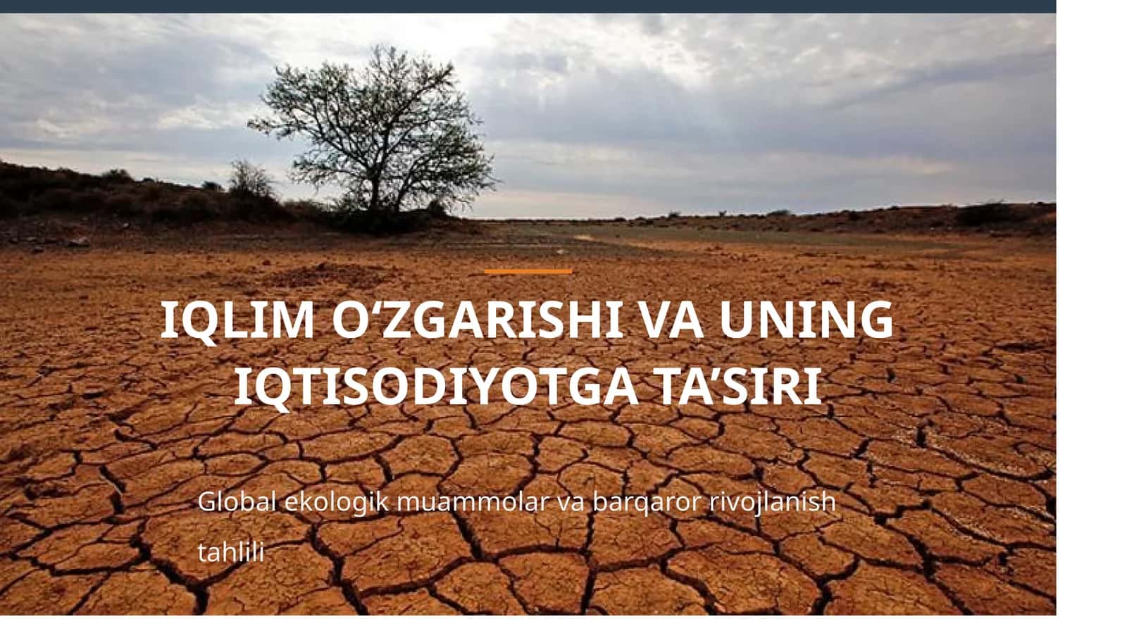 IQLIM O‘ZGARISHI VA UNING IQTISODIYOTGA TA’SIRI