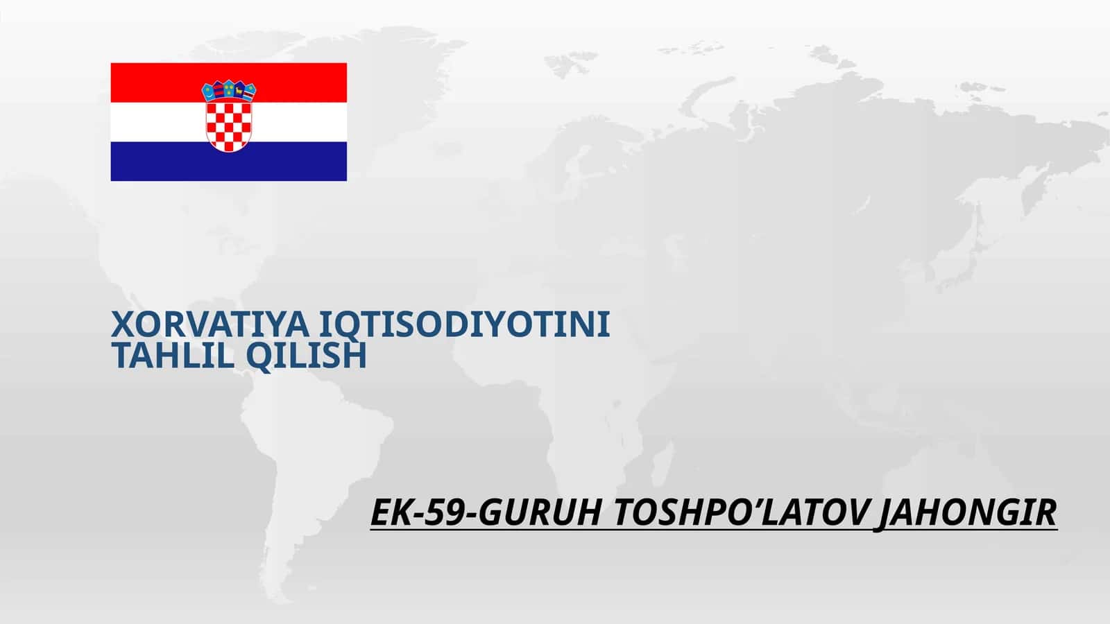 Xorvatiya Iqtisodiyotini tahlil qilish