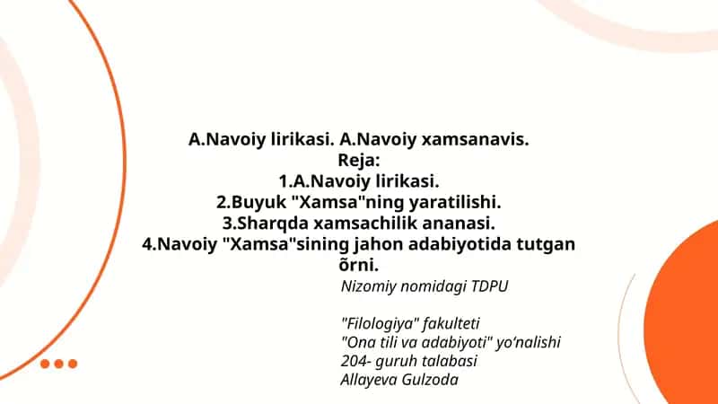 A.Navoiy lirikasi