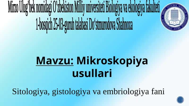 Mikroskopiya usullari