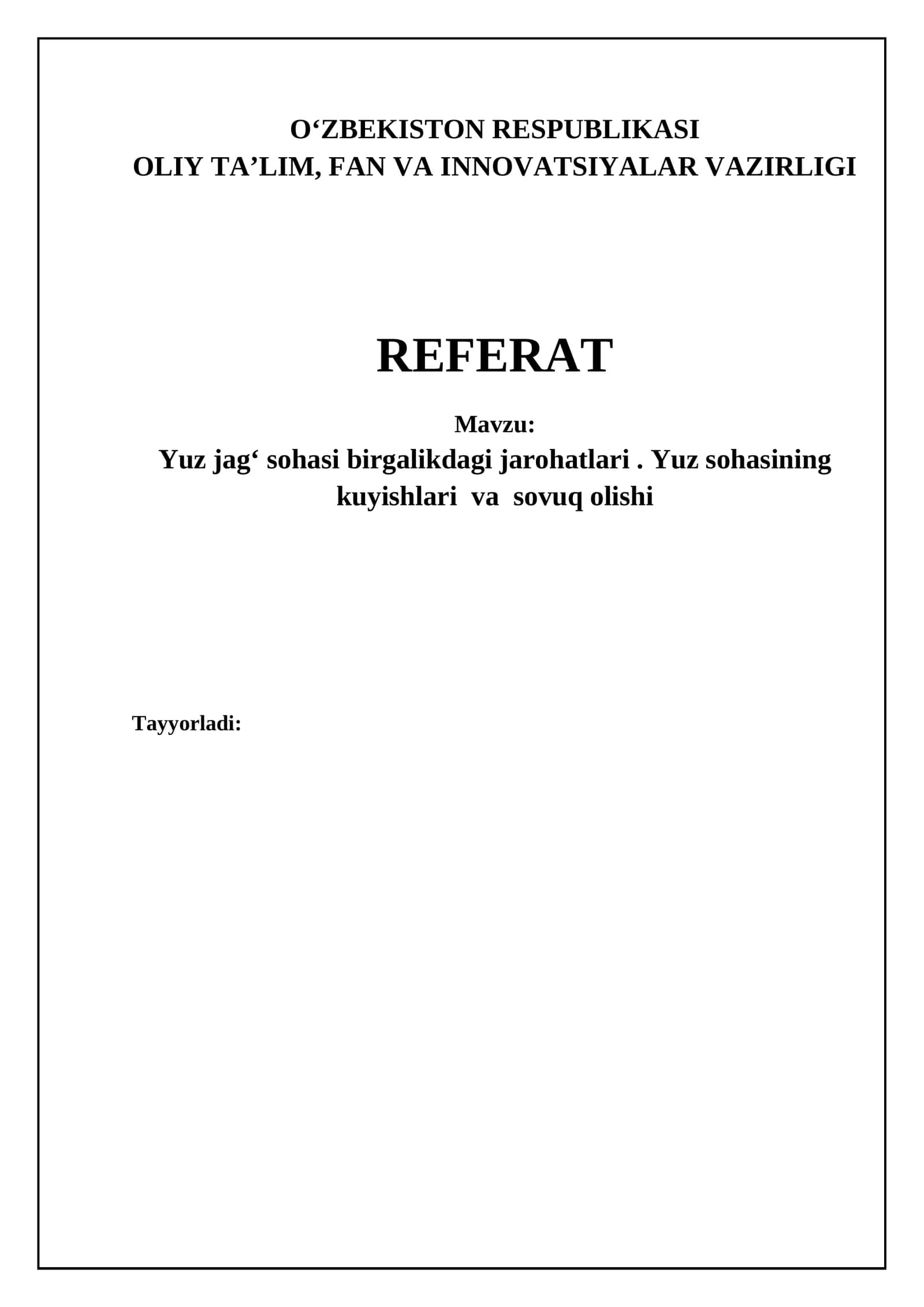 Maksillofasial soha jarohatlari