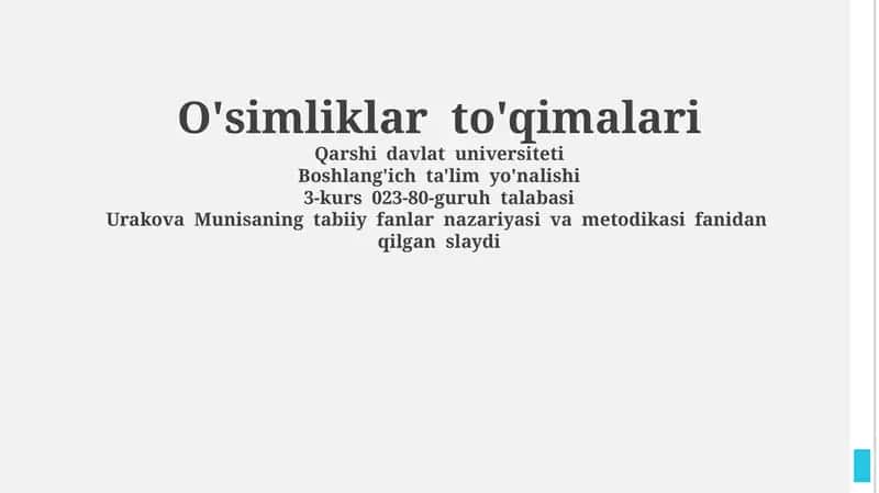 O'simliklar to'qimalari