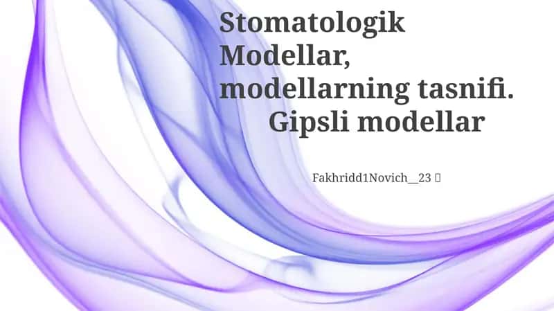 Gips Modellari: Xususiyatlari va Qo'llanilishi