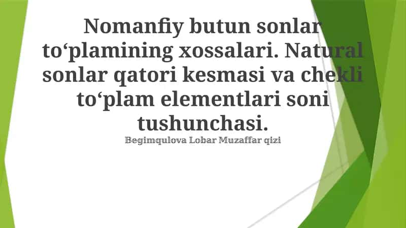 Nomanfiy butun sonlar toʻplami