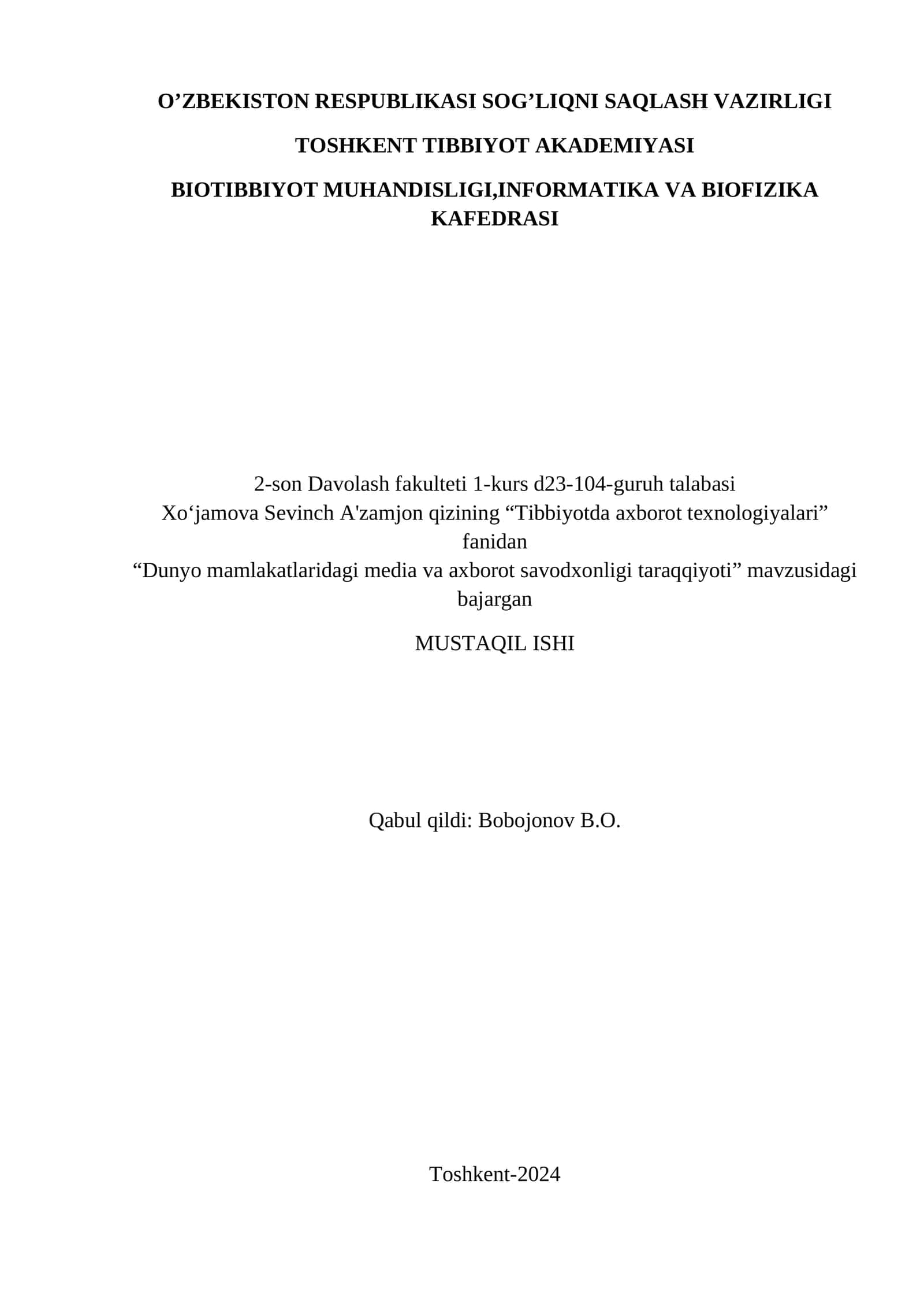 Dunyo mamlakatlaridagi media va axborot savodxonligi taraqqiyoti