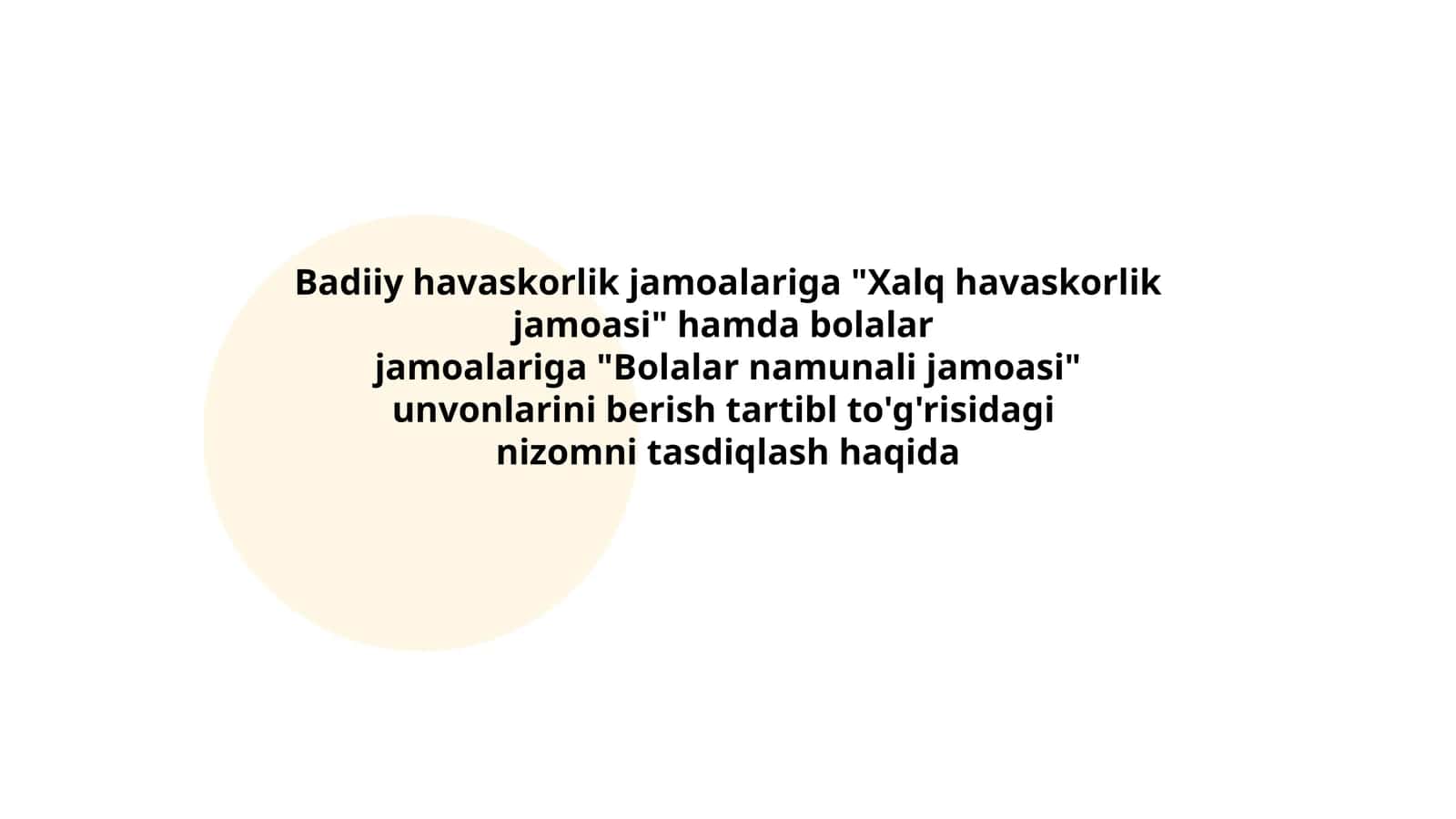 Bolalar namunali jamoasi unvonini olgan