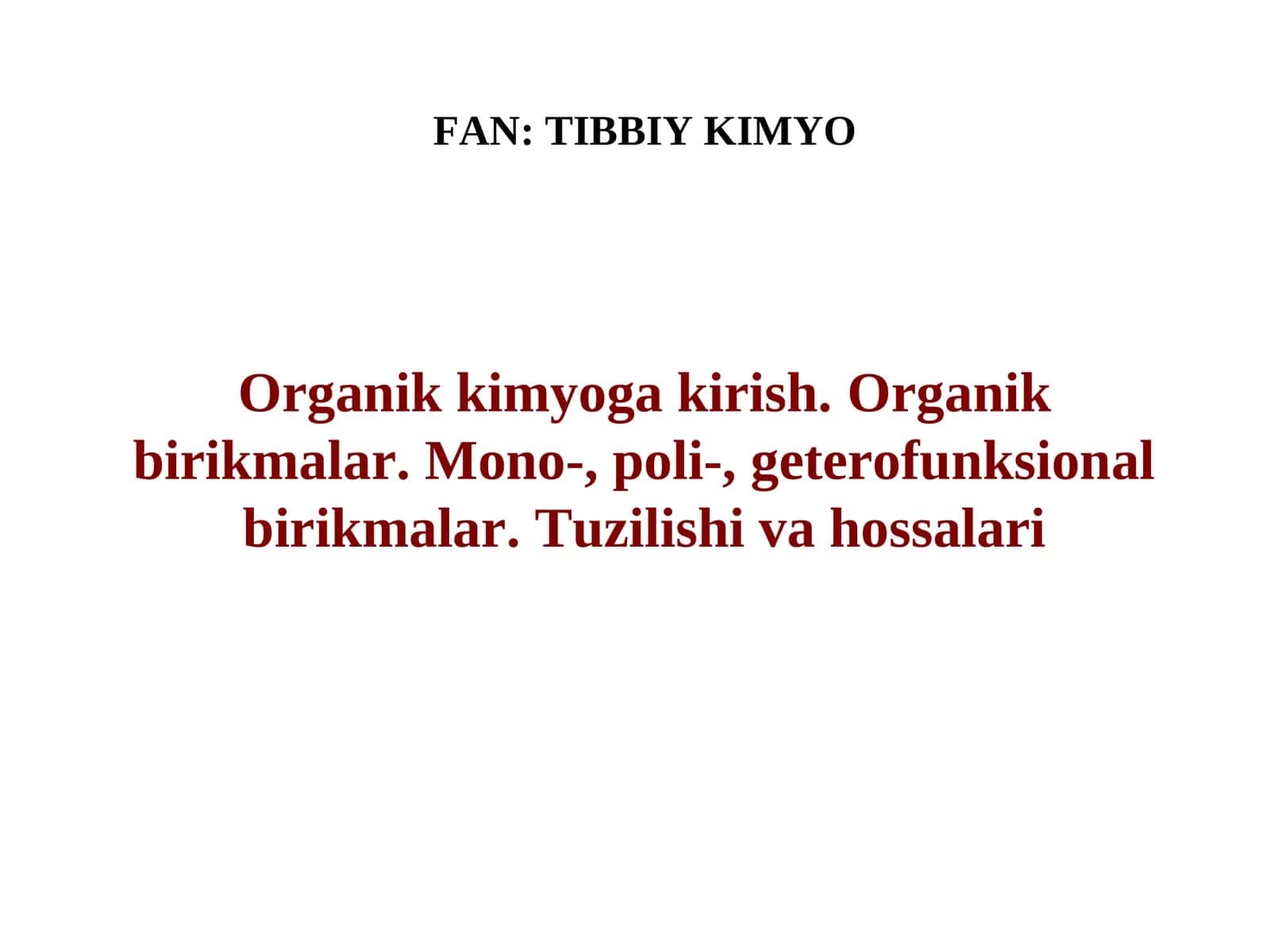 Organik kimyoga kirish