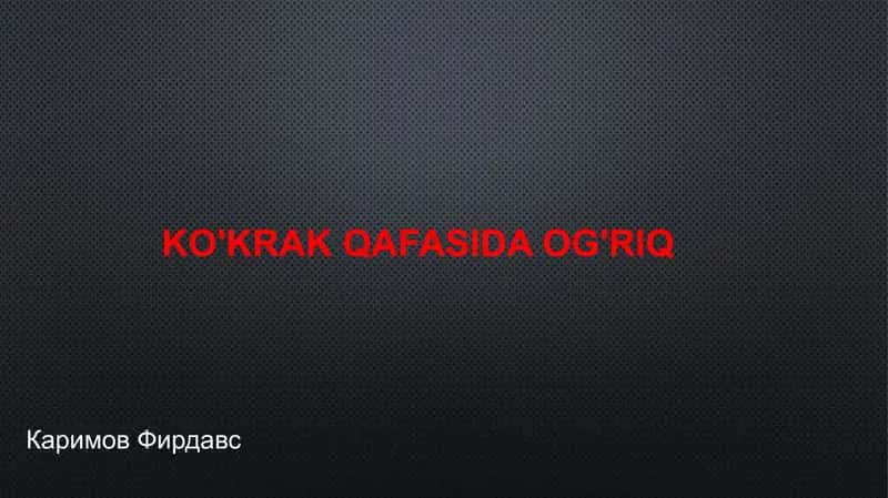 Ko'krak qafasida o'g'riq
