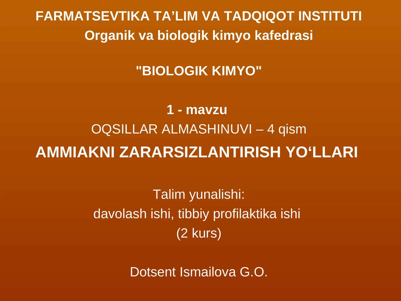 BIOLOGIK KIMYO