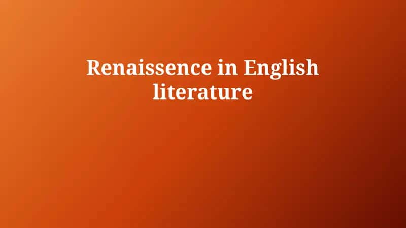 Renaissence in English literature