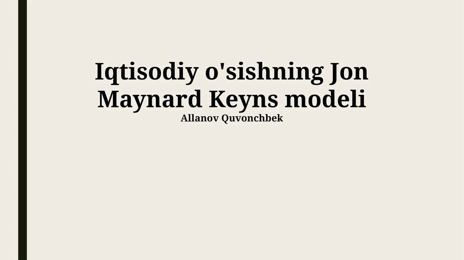 Keynes iqtisodiy o'sish modeli