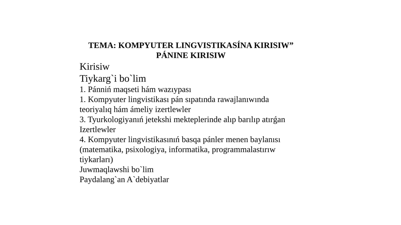 KOMPYUTER LINGVISTIKASÍNA KIRISIW”