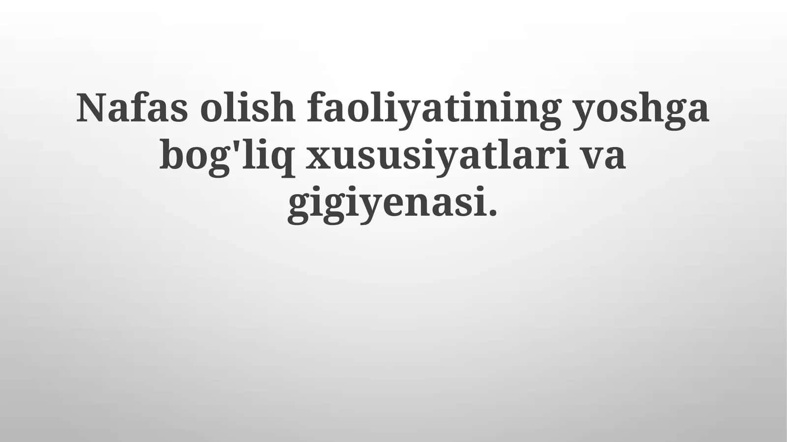 Bolalarda nafas olish gigienasi