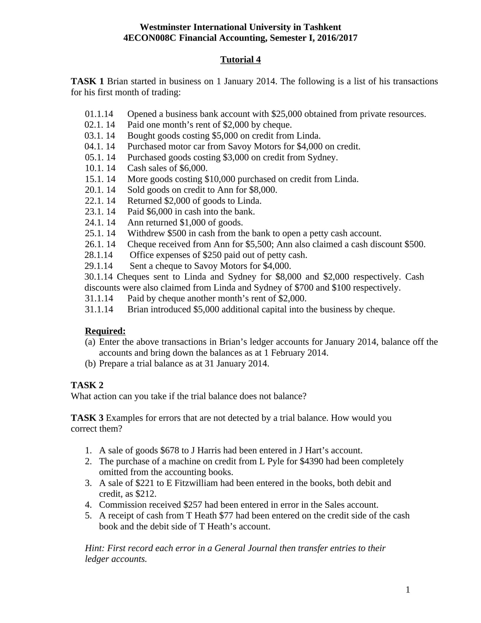 4ECON008C Financial Accounting