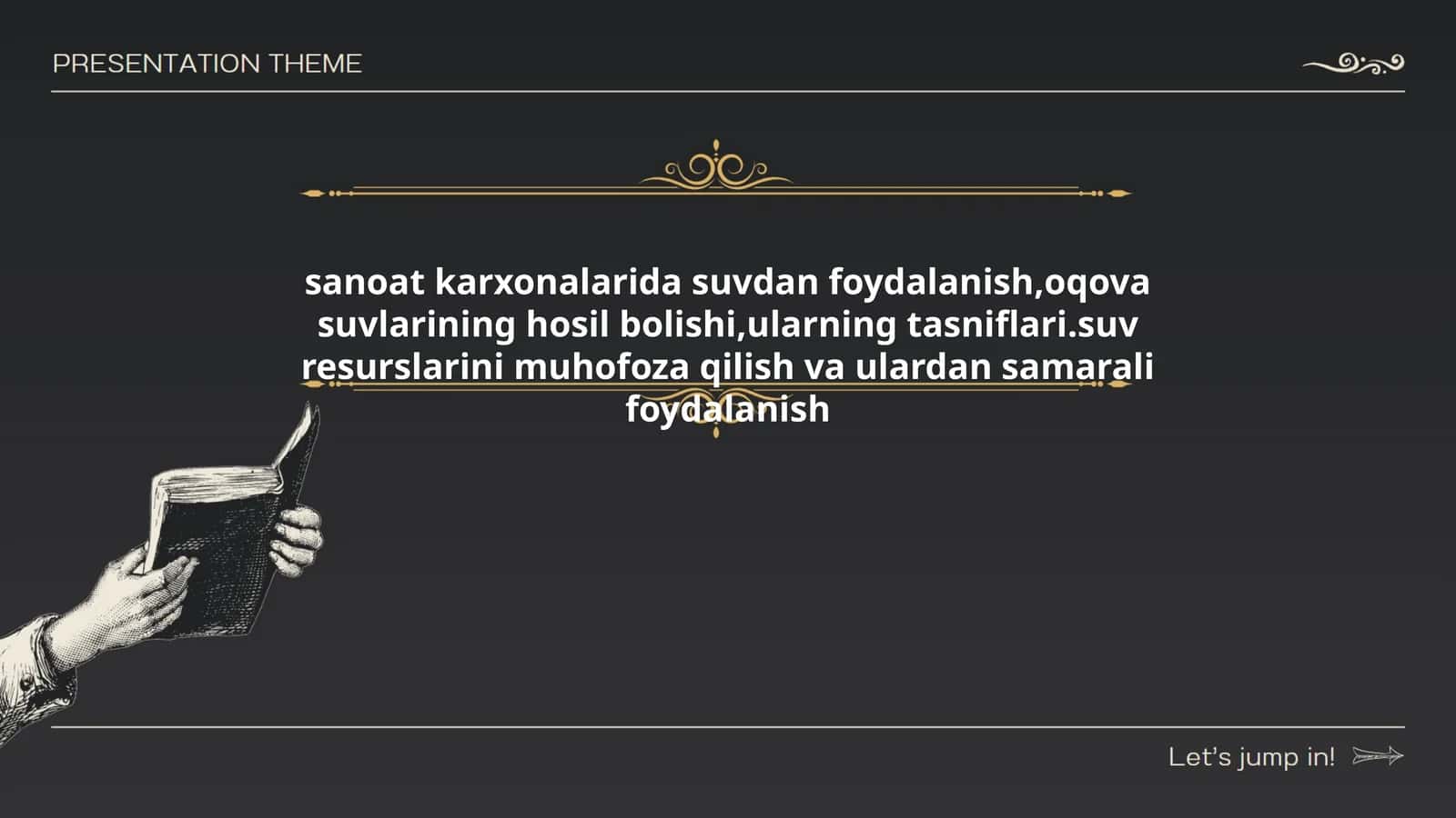 Sanoat karxonalarida suvdan foydalanish, oqova suvlarining hosil bo'lishi, ularning tasniflari. Suv resurslarini muhofaza qilish va ulardan samarali foydalanish