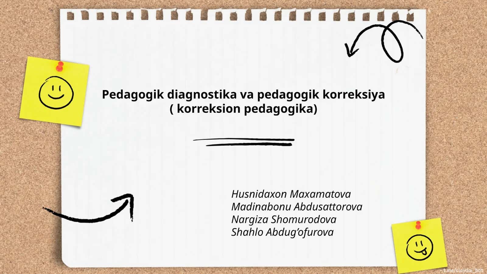 Pedagogik diagnostika va pedagogik korreksiya ( korreksion pedagogika)