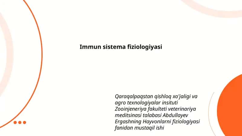 Immun sistema fiziologiyasi