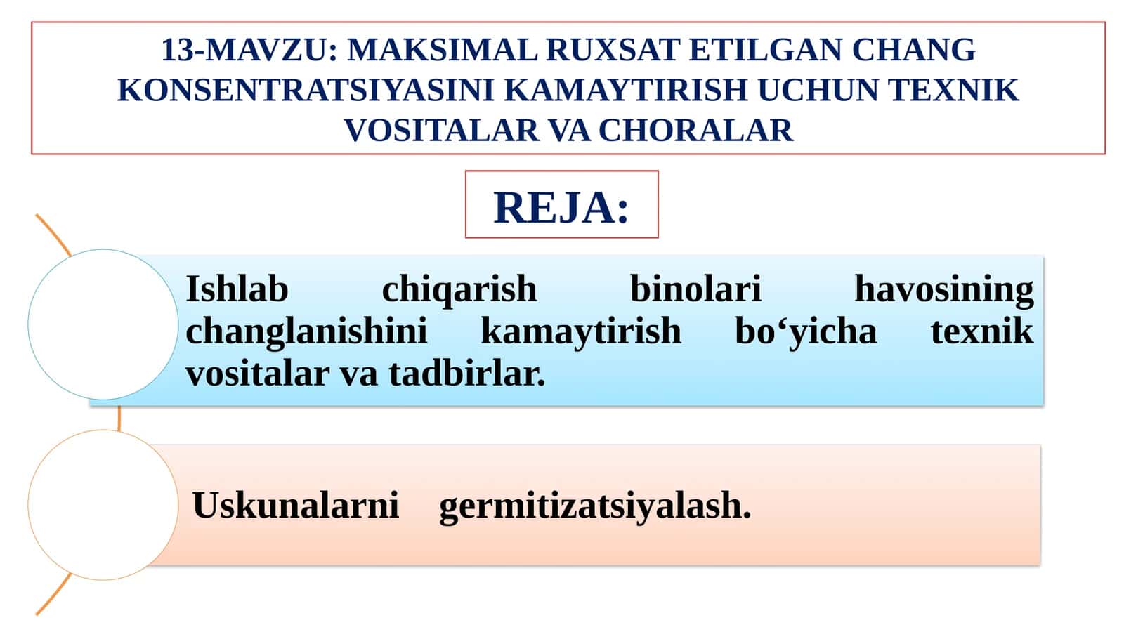 MAKSIMAL RUXSAT ETILGAN CHANG KONSENTRATSIYASINI KAMAYTIRISH UCHUN TEXNIK VOSITALAR VA CHORALAR