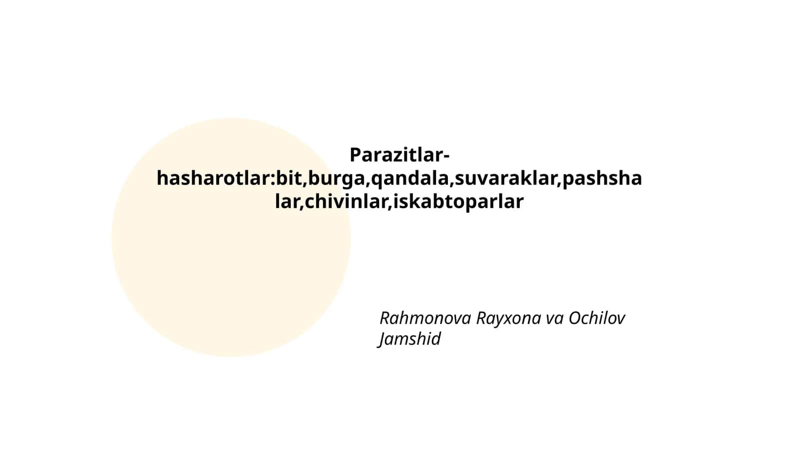 Parazitlar-hasharotlar