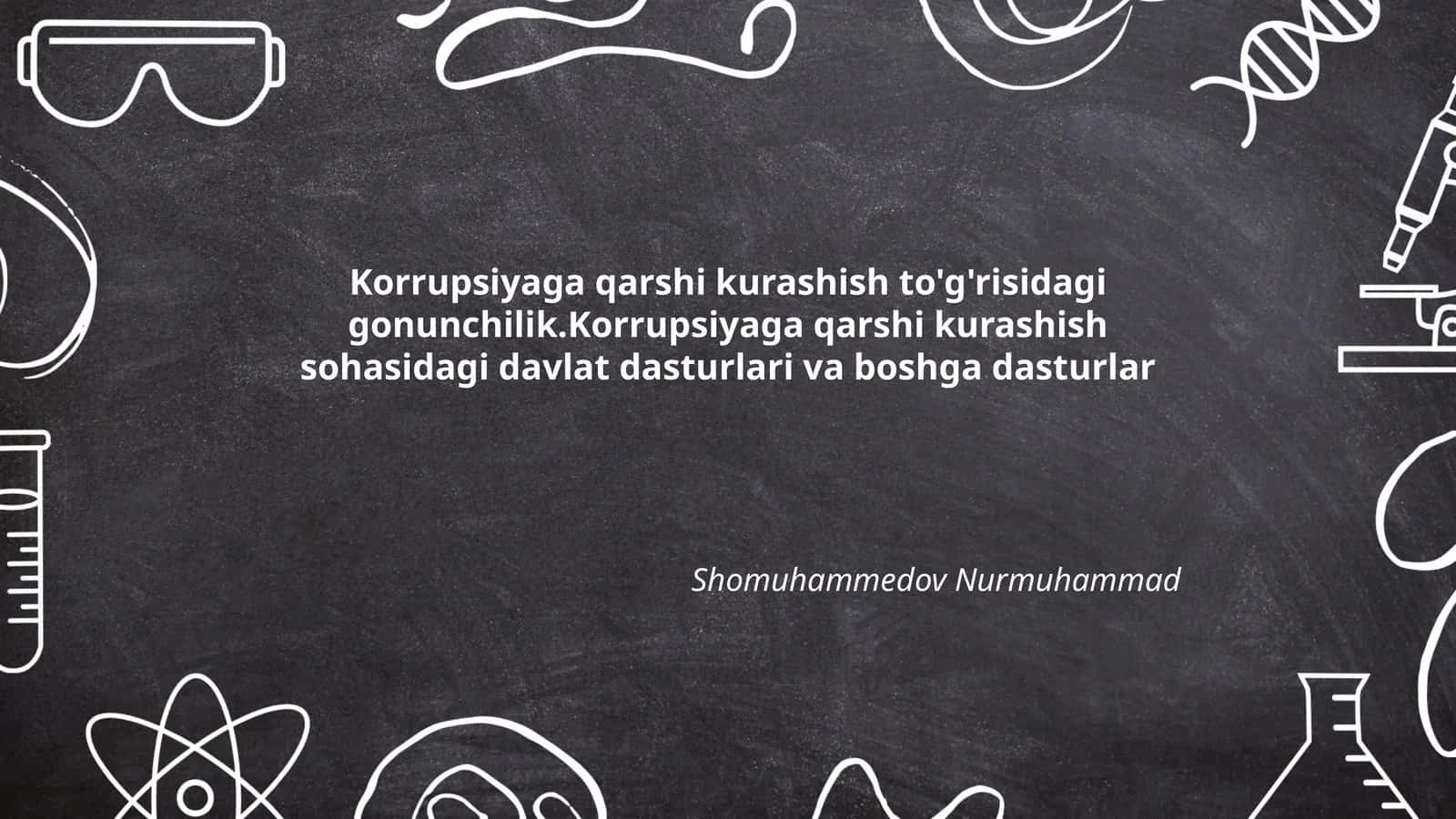 Korrupsiyaga qarshi kurashish to'g'risidagi gonunchilik