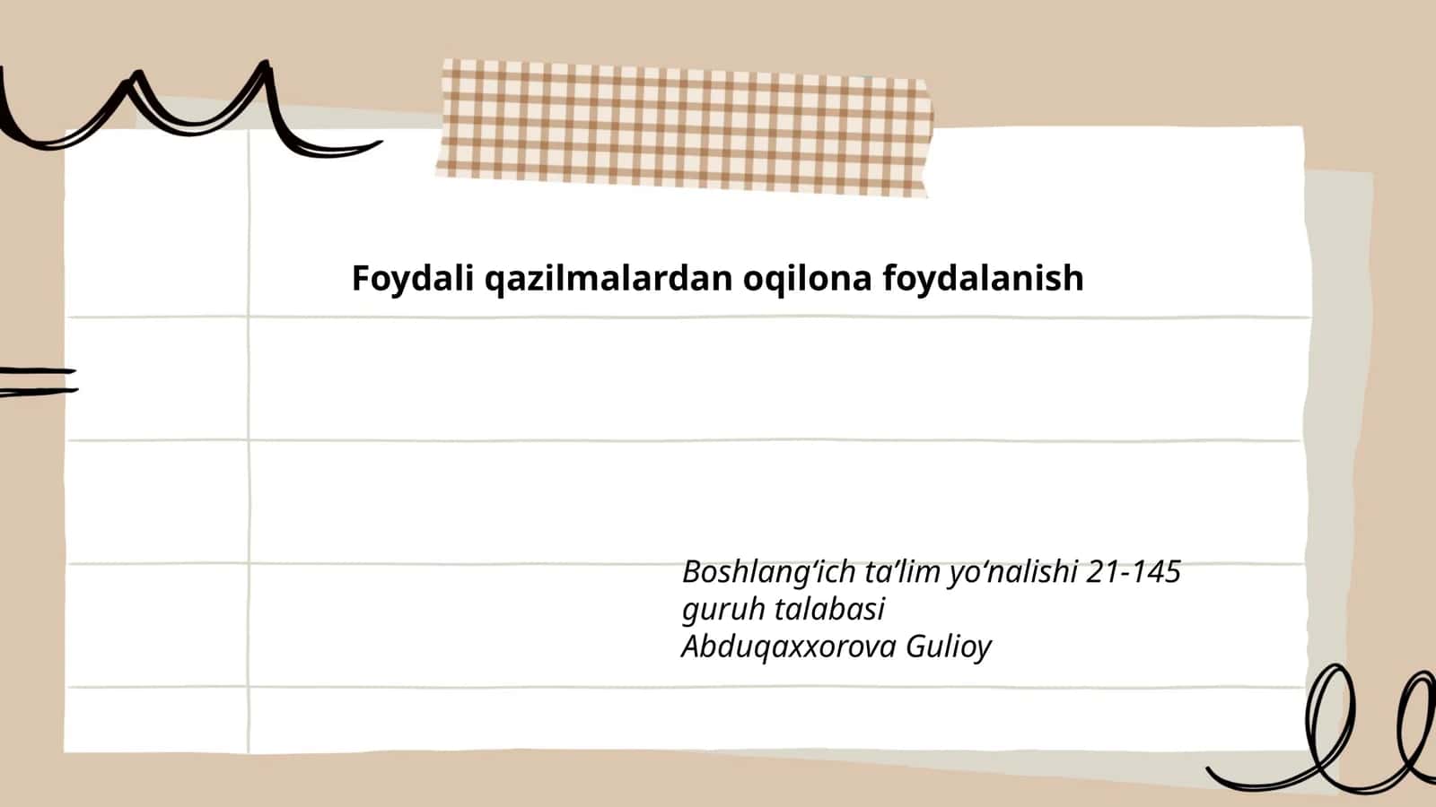 Foydali qazilmalardan oqilona foydalanish