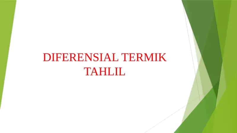 DIFERENSIAL TERMIK TAHLIL