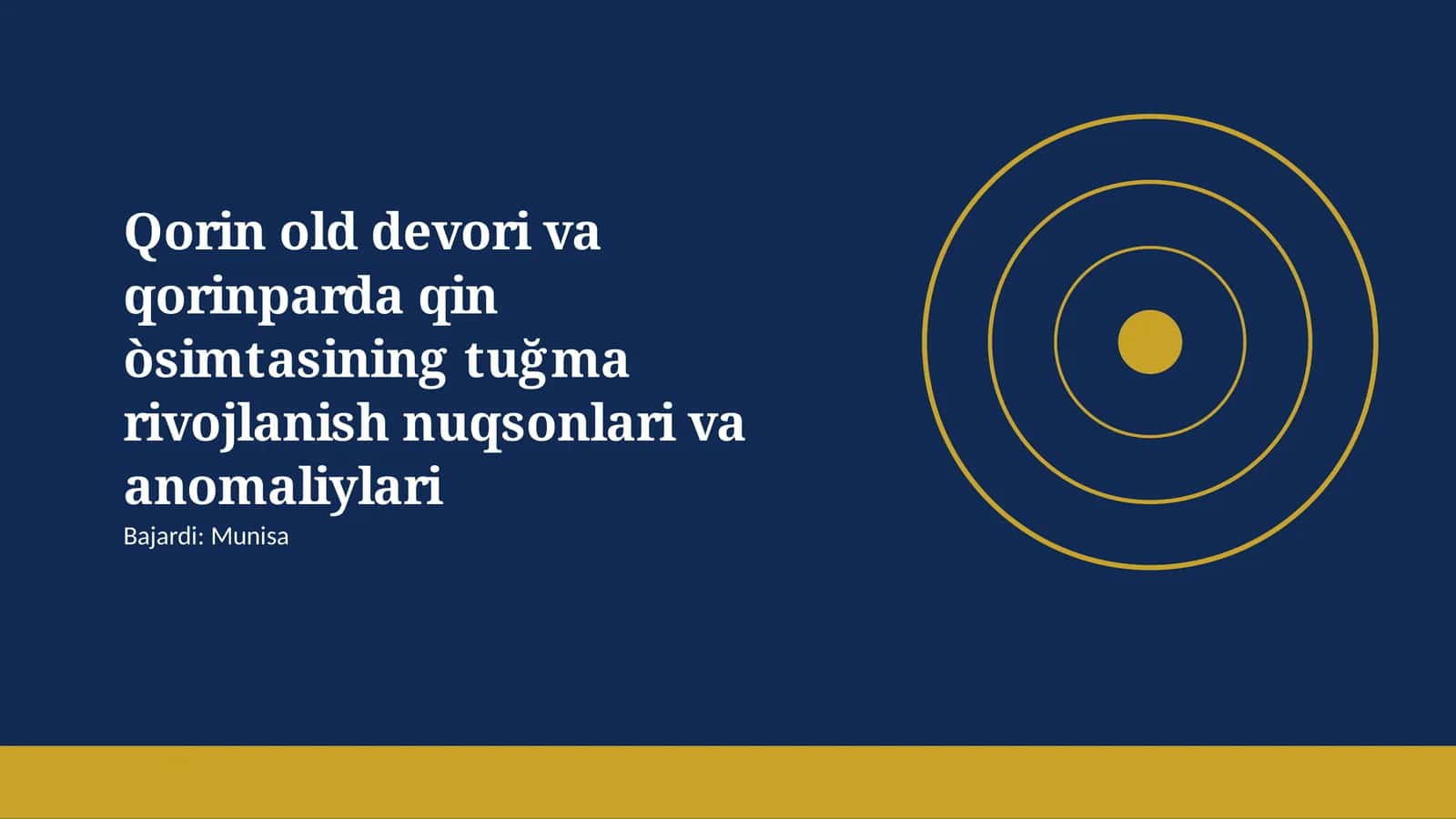Qorin old devori va qorinparda qin òsimtasining tuğma rivojlanish nuqsonlari va anomaliylari