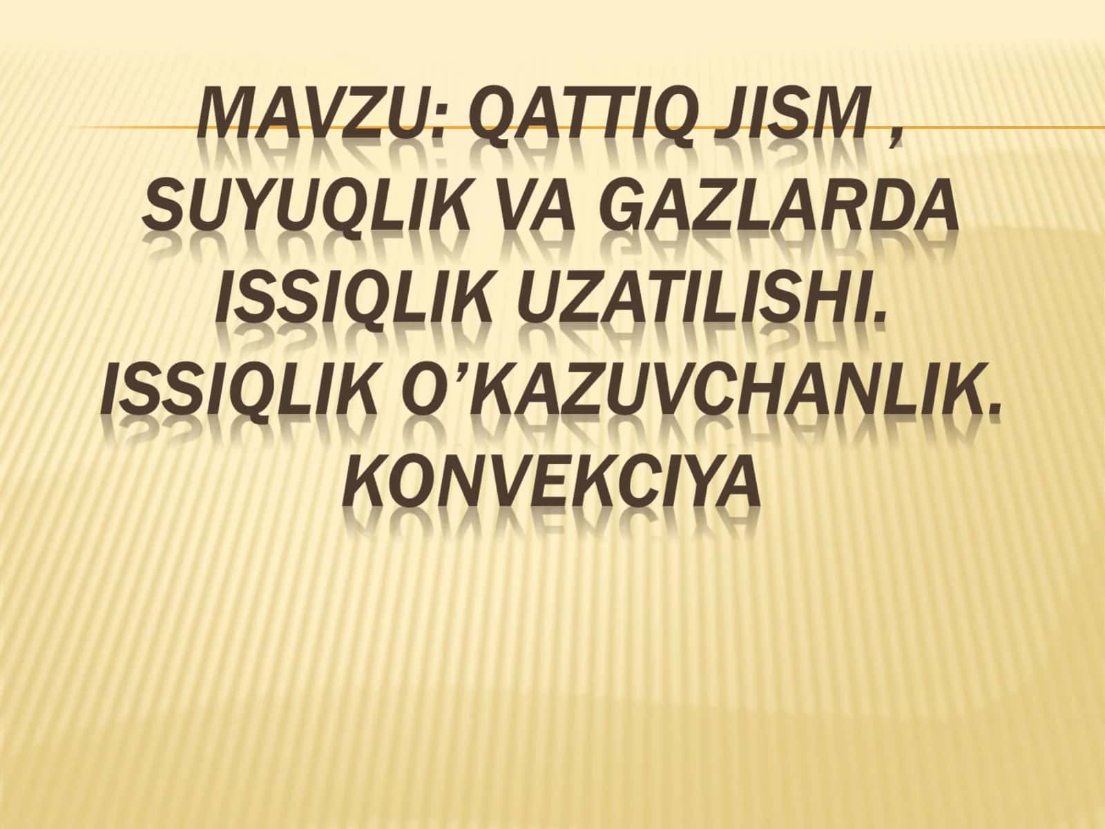 O’rganiladigan yangi mavzu