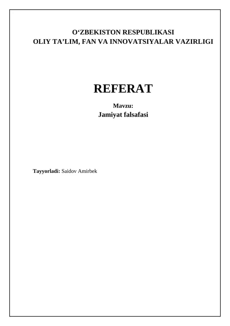 Jamiyat falsafasiga kirish