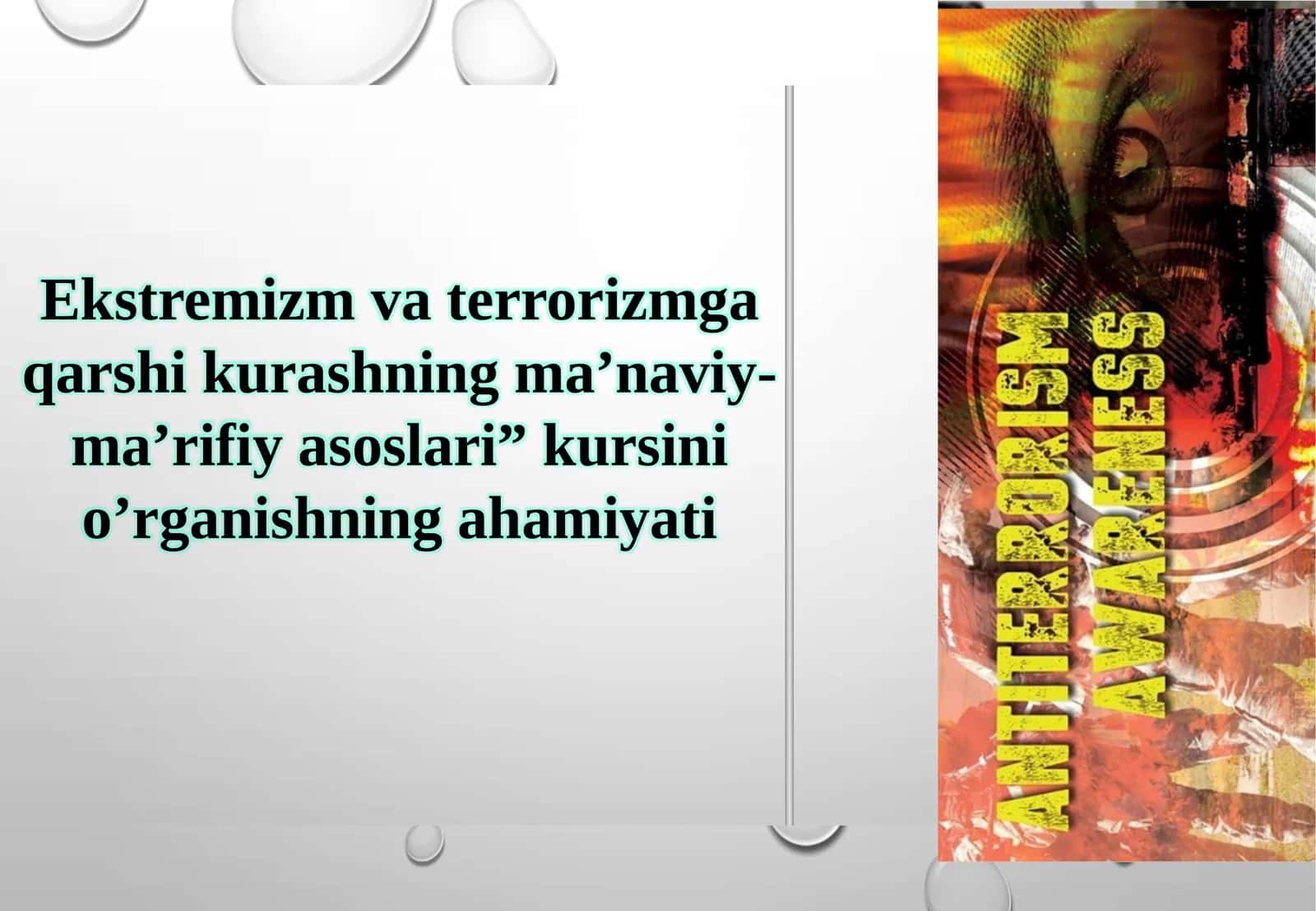 Ekstremizm va terrorizmga qarshi kurashning maʼnaviy-maʼrifiyasosi