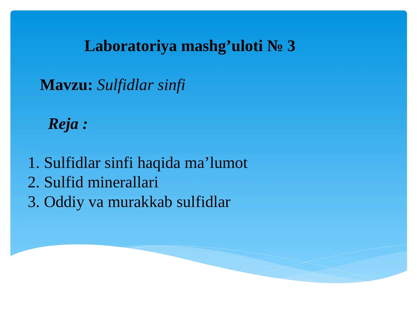 Sulfidlar sinfi