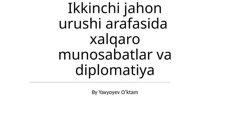 Urushga olib kelgan asosiy omillar