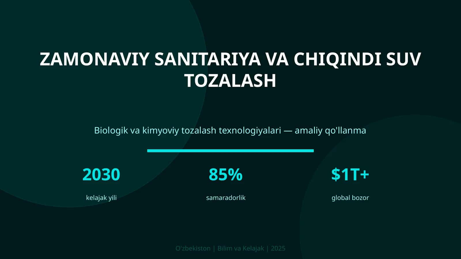Biologik va kimyoviy tozalash texnologiyalari — amaliy qo'llanma