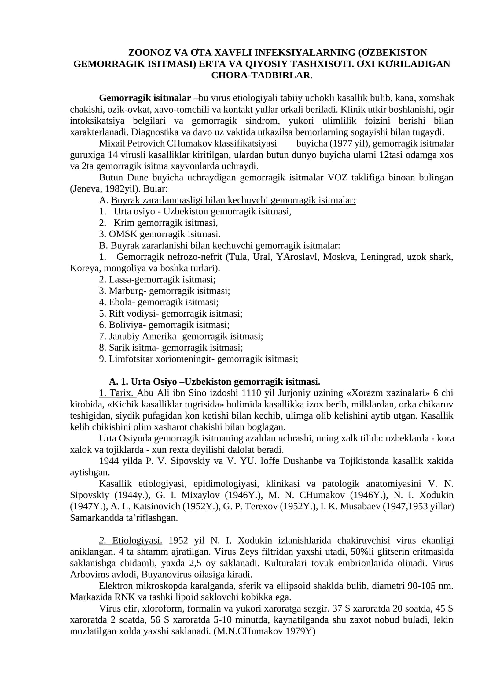 Uzbekiston gemorragik isitmasi