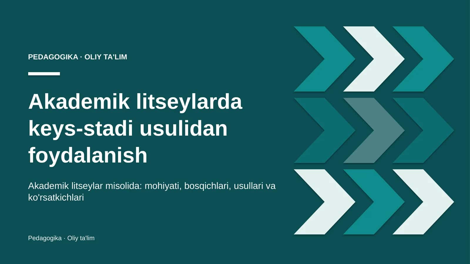Akademik litseylarda keys-stadi usulidan foydalanish