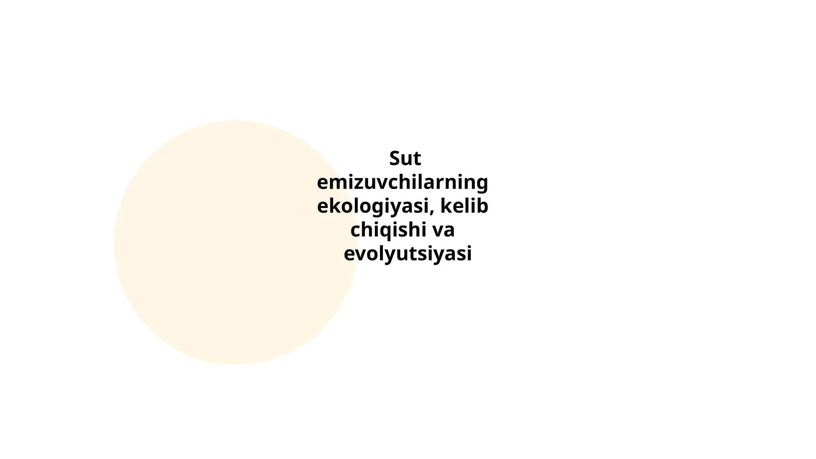 Sutemizuvchilarning ekologik joylashuvi