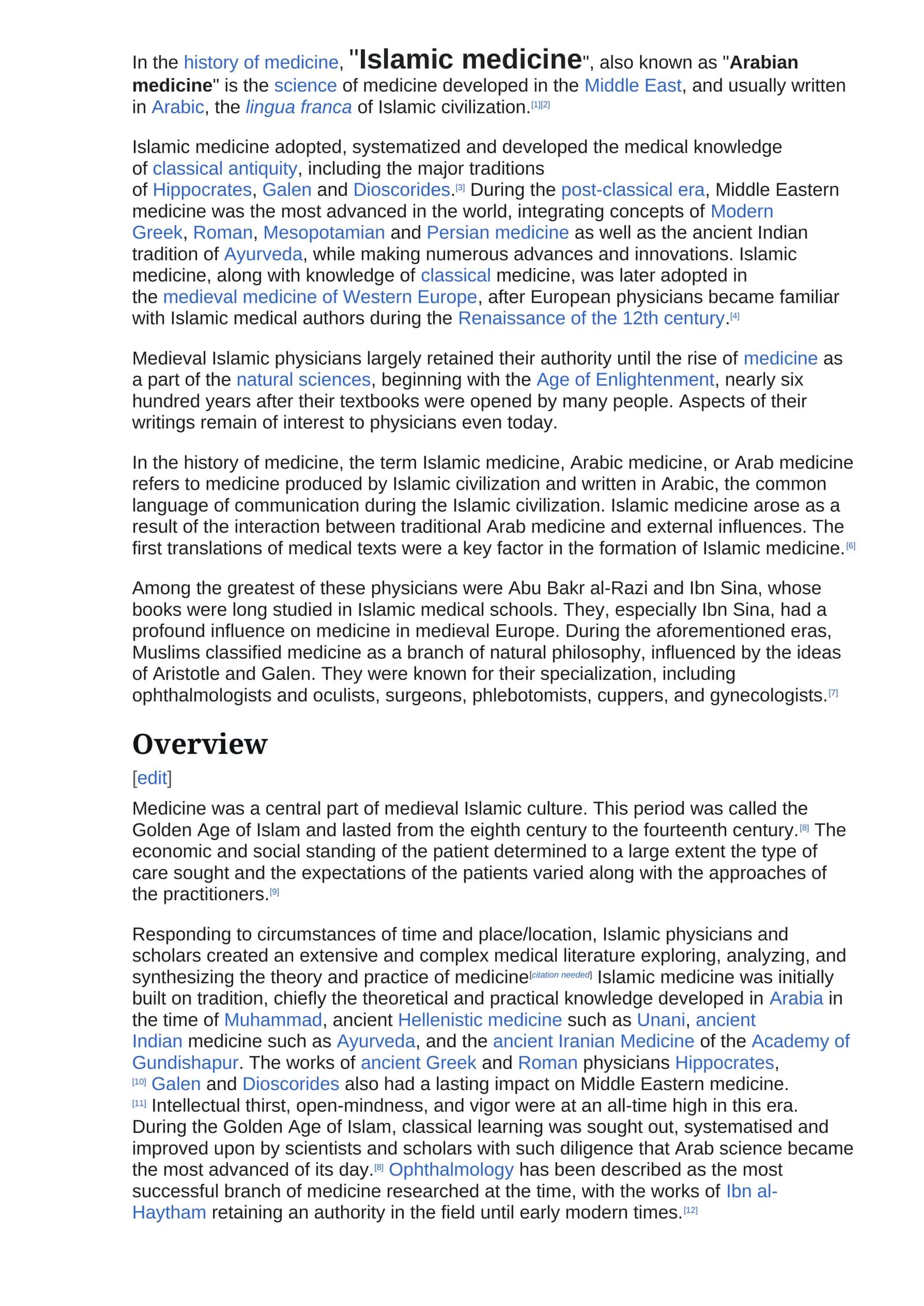 History of Islamic Medicine