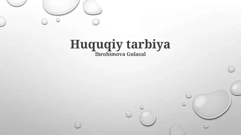 Huquqiy tarbiya