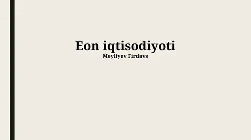 Eon iqtisodiyoti
